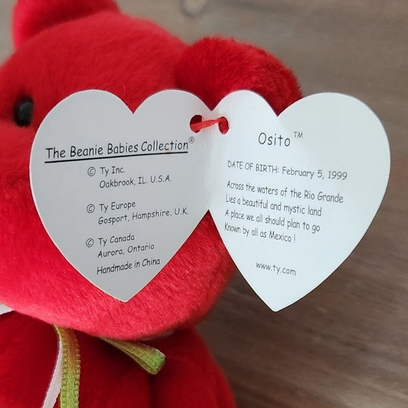 🐻Ty Beanie Baby “Osito” the Bear – 1999, Mexican Flag Edition, Excellent - Picture 14 of 16